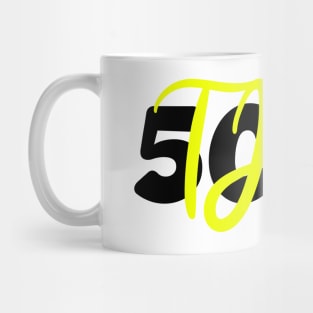 the 50th sticker yellow Mug